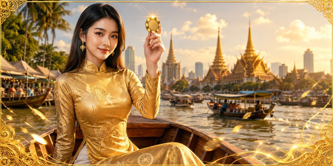 Người phụ nữ mặc áo dài sử dụng ứng dụng casino tại vùng đồng bằng Mekong